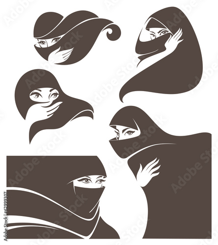 beautiful face of arabic muslim woman