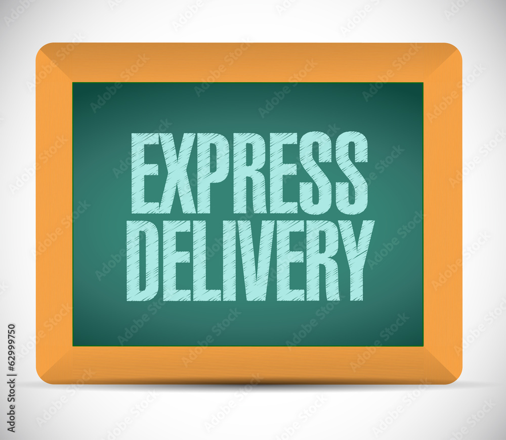 express delivery message on a board. illustration express delivery message on a board. illustration