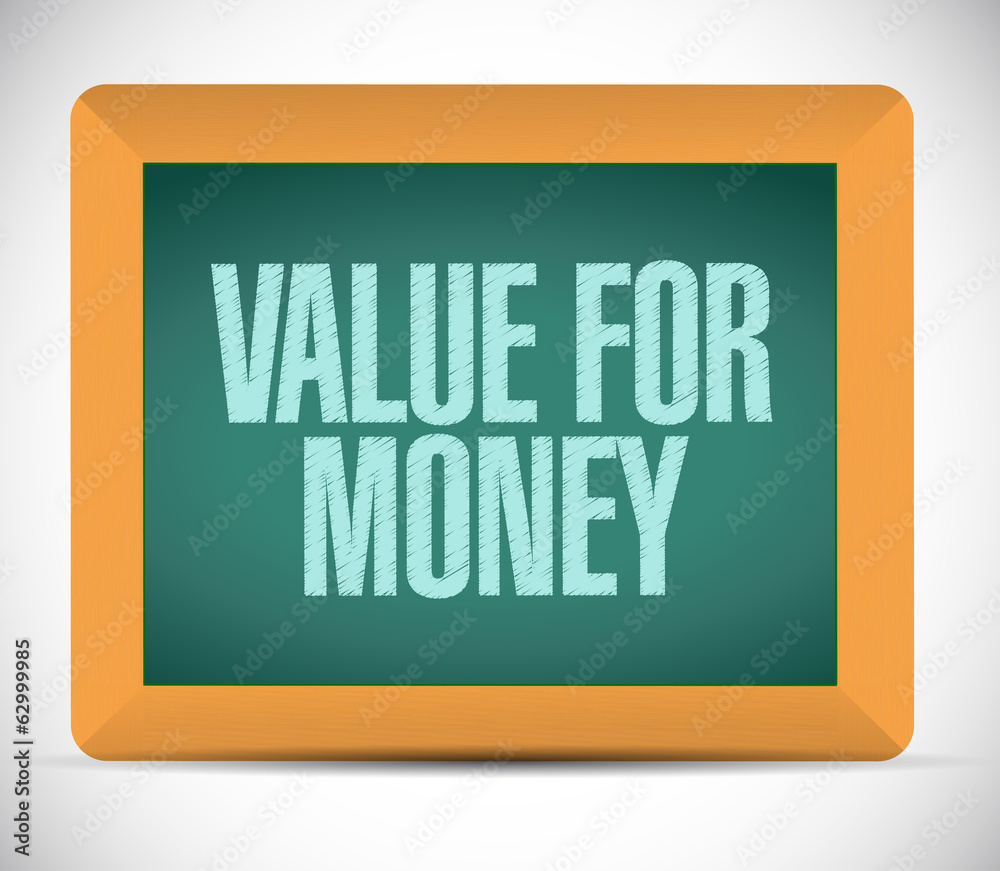 value for money message on board. illustration value for money message on board. illustration