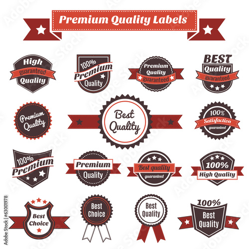 Premium quality labels and badges collection