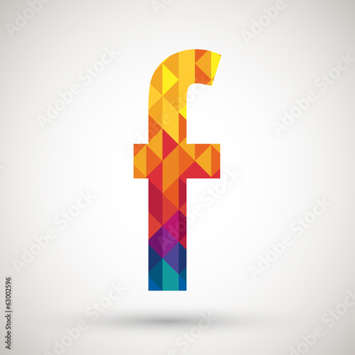 F symbol with colorful diamond
