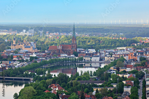 Schwerin, Luftaufnahme Innenstadt, Dom, Schloss