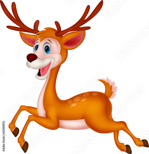Cute deer cartoon running
