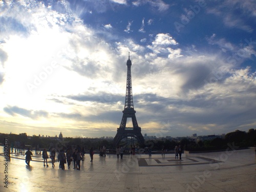 Eiffel tower at Paris, France (face unidentified)