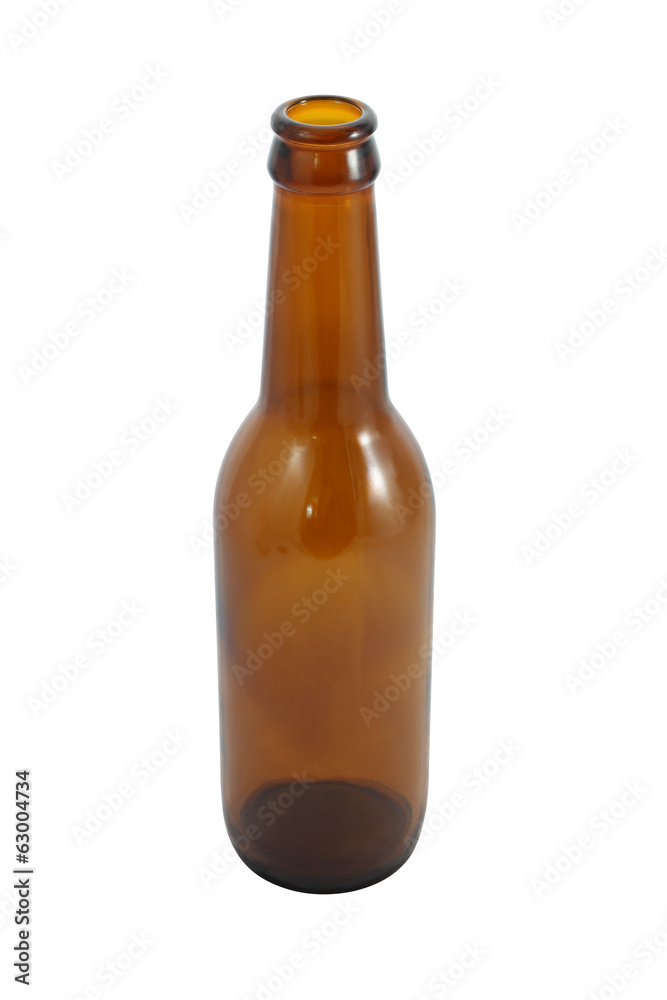 Top side brown bottle on white background. Top side brown bottle on white background.