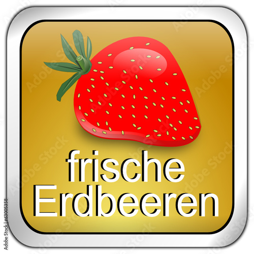 frische Erdbeeren Button