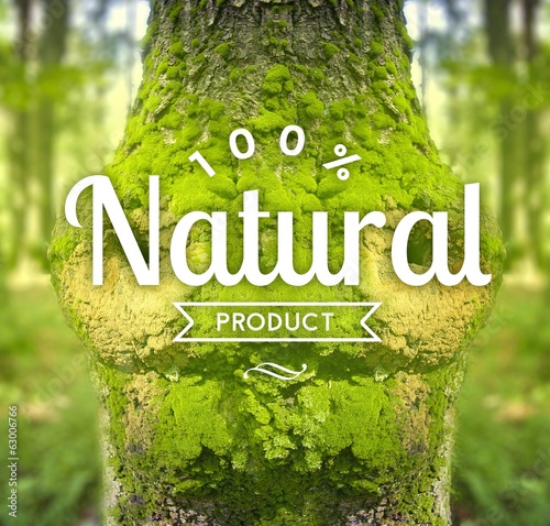 Εκτύπωση καμβά Natural product slogan, ecology concept