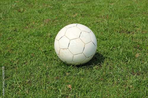 old soccer ball on field