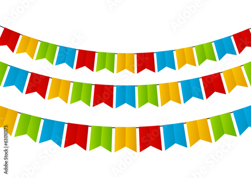 Color flags isolated on white
