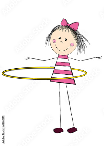 Cute little girl with hoop