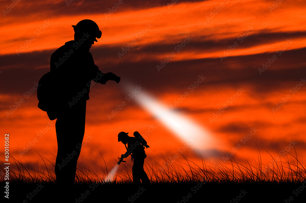 Obraz premium firefighters