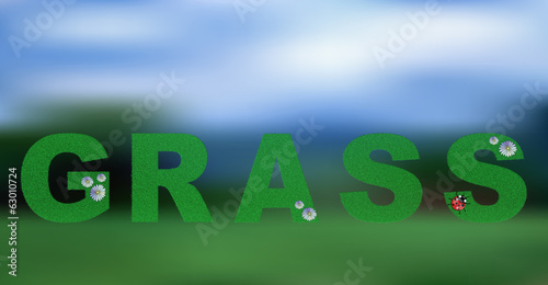 Grass texture letters with background