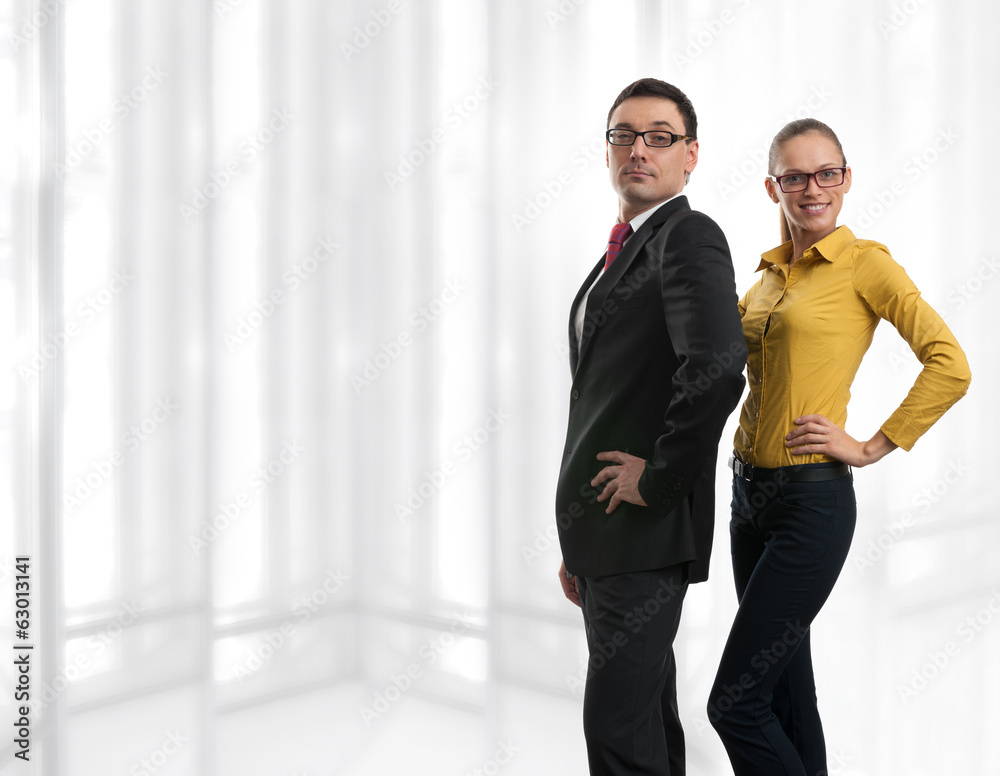 Happy Business Couple Standing Together Happy Business Couple Standing Together