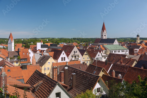 Allgäu, Kaufbeuren, Stadtpanorama von St. Blasius mit Stadtpfar