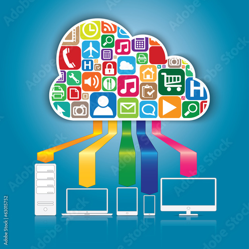 Cloud Computing and Applications concept.