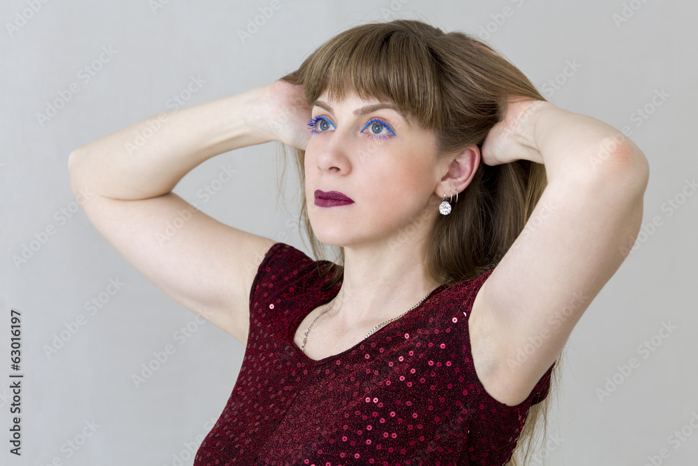 Fototapeta premium Portrait young beautiful woman