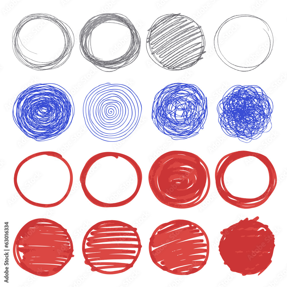 Set of hand drawn circles. Set of hand drawn circles.