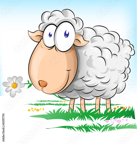 sheep cartoon on  background