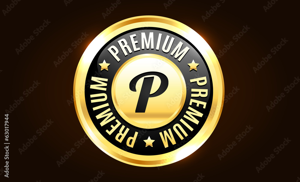 Fototapeta premium Golden Premium Quality Badge
