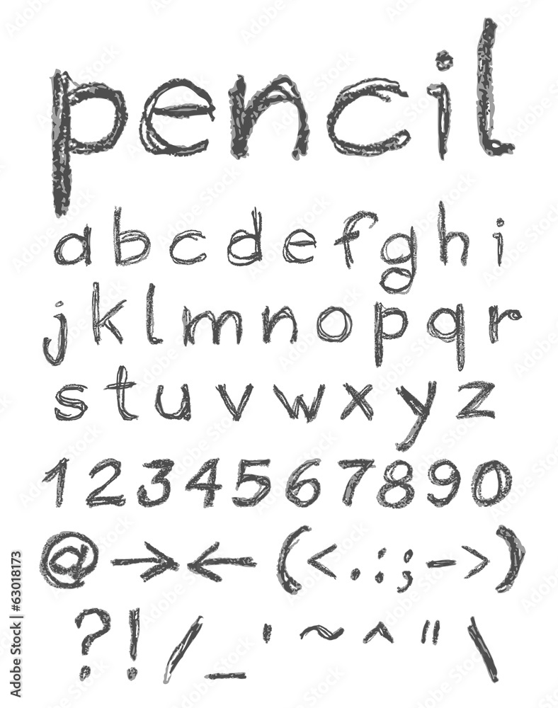 Hand drawn alphabet set. Hand drawn alphabet set.