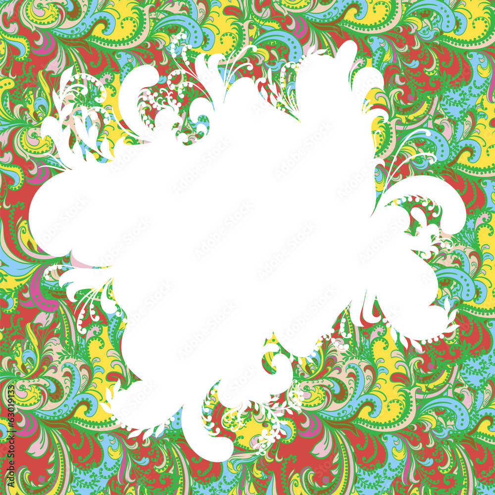 Obraz premium Greeting card. Flower ornament.