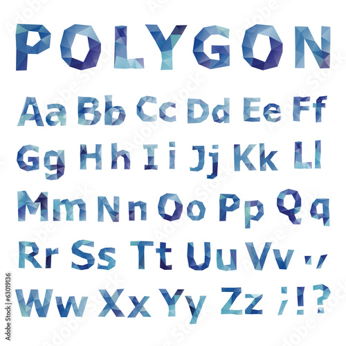 Alphabet. Polygonal font set.