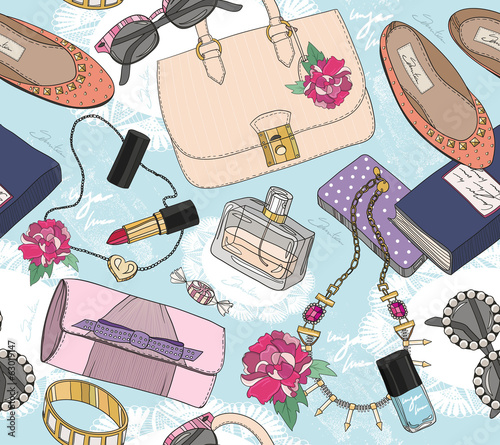 Cute seamless fashion pattern for girls or woman