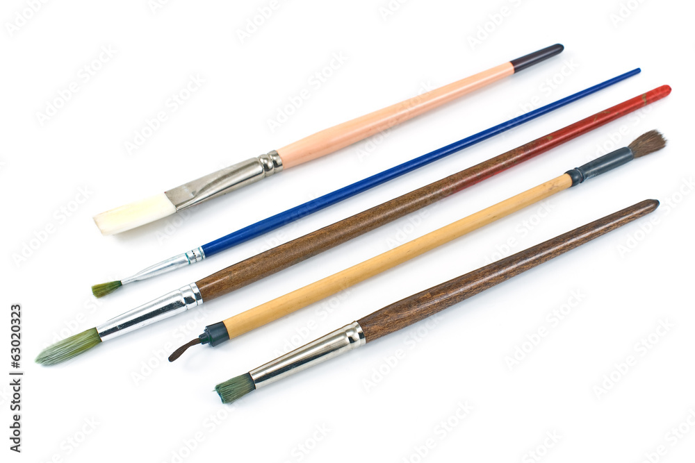 Artist brushes isolated on white background Artist brushes isolated on white background