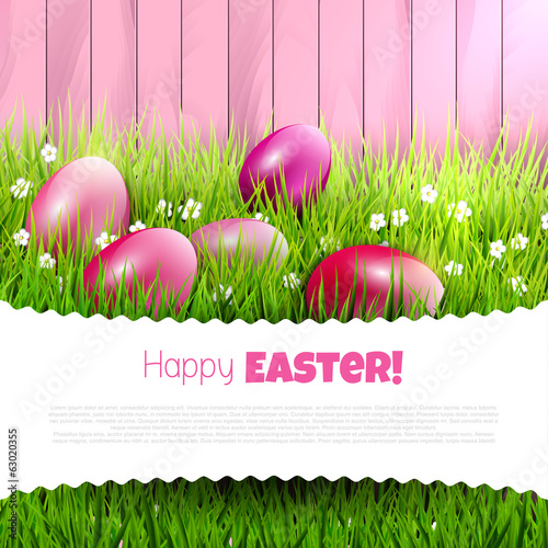 Pink Easter background with copyspace
