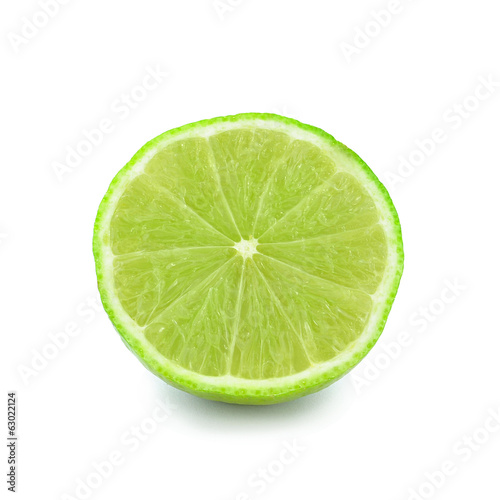 half lime on white background