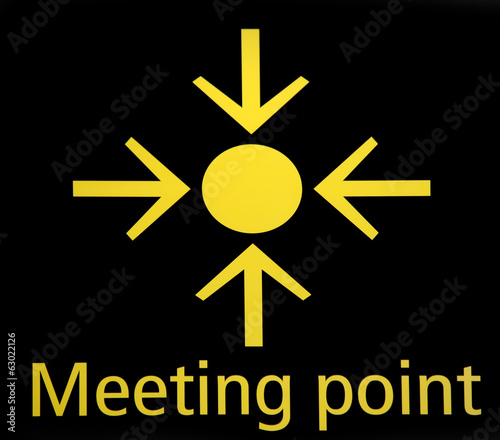 Information-Board at an airport. Meeting Point