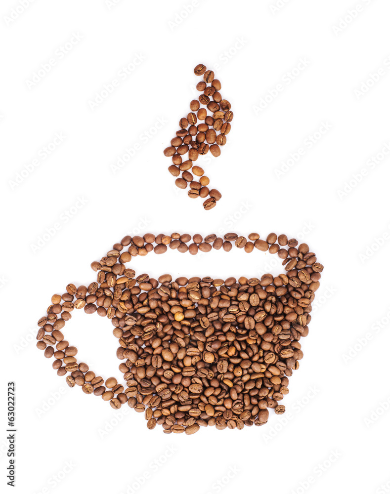 Coffee beans isolated on white