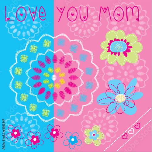 flower floral invitation card vector illustration