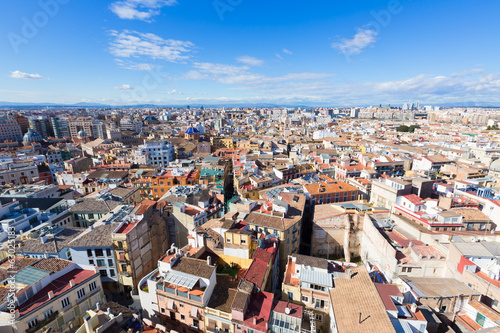 Valencia aerial skyline from el Miguelete tower Spain © lunamarina