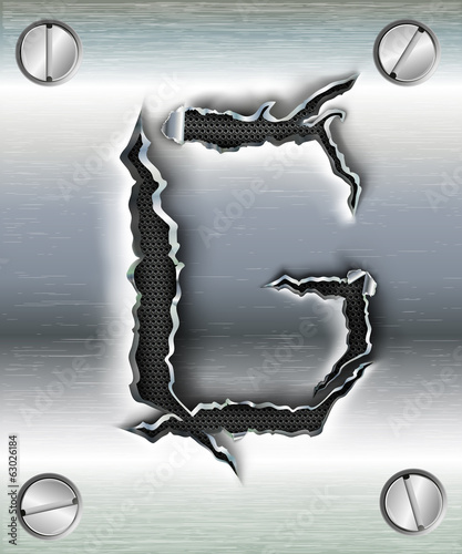 letter G cut out in metal
