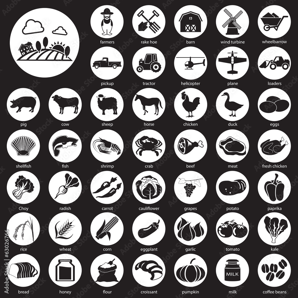 farm icons Set farm icons Set