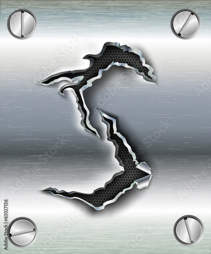 letter S cut out in metal