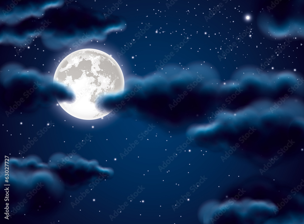 Full Moon and Clouds