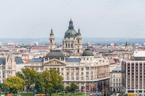 Cityscape of the Hungarian capital Budapest with St Stephen's Ba