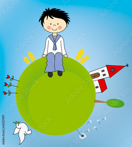 First Communion boy. Invitation Card