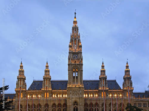 Town Hall (Rathaus) in Vienna. Austria