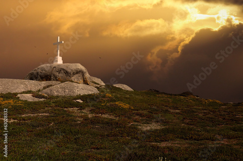 Cross at sunset