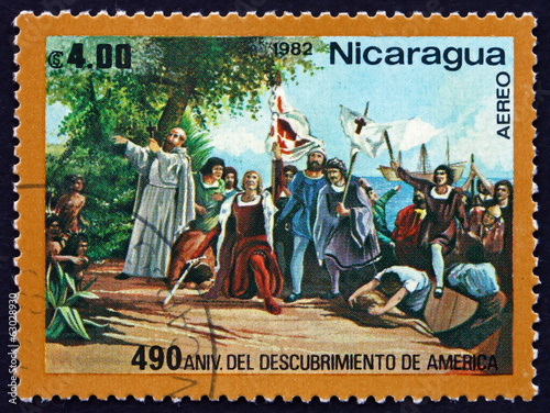 Postage stamp Nicaragua 1982 Landing of Columbus
