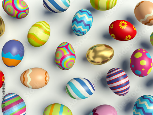 Group of colorful Easter eggs.