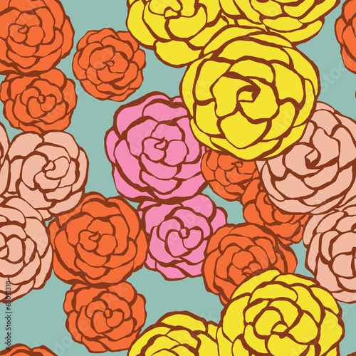 Seamless floral background with roses. Vector illustration  EPS8