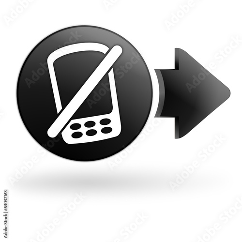 téléphone interdit sur bouton noir