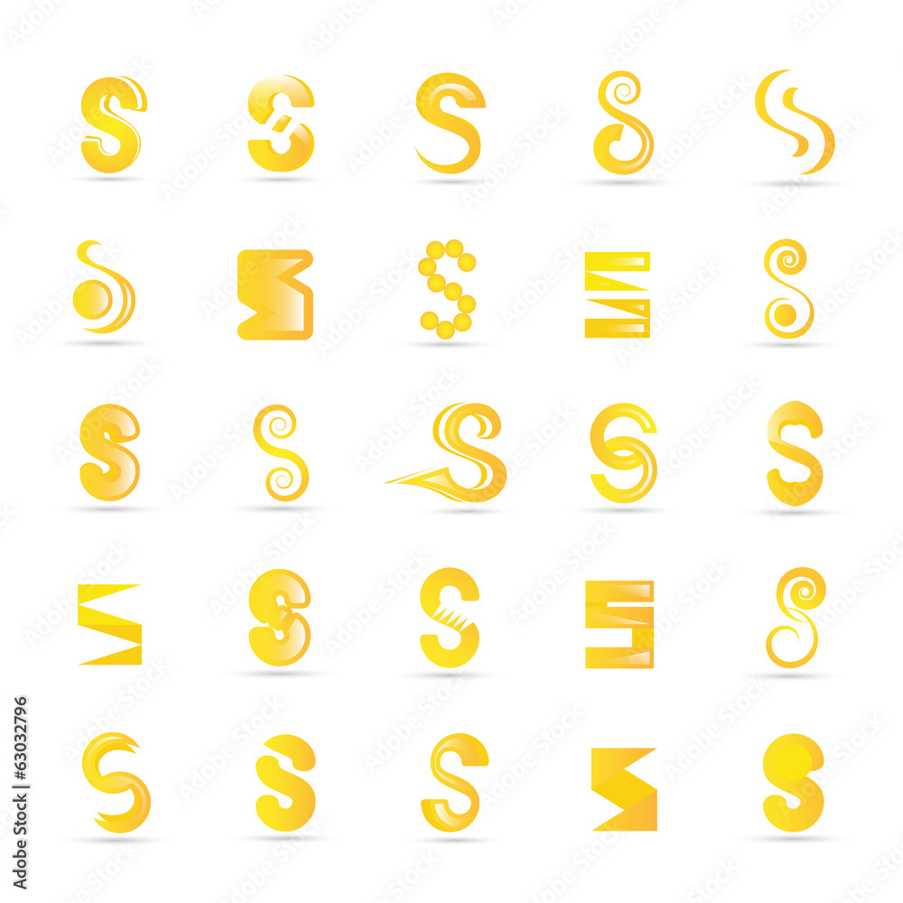 Unusual Letters Set - Isolated On White Background Unusual Letters Set - Isolated On White Background