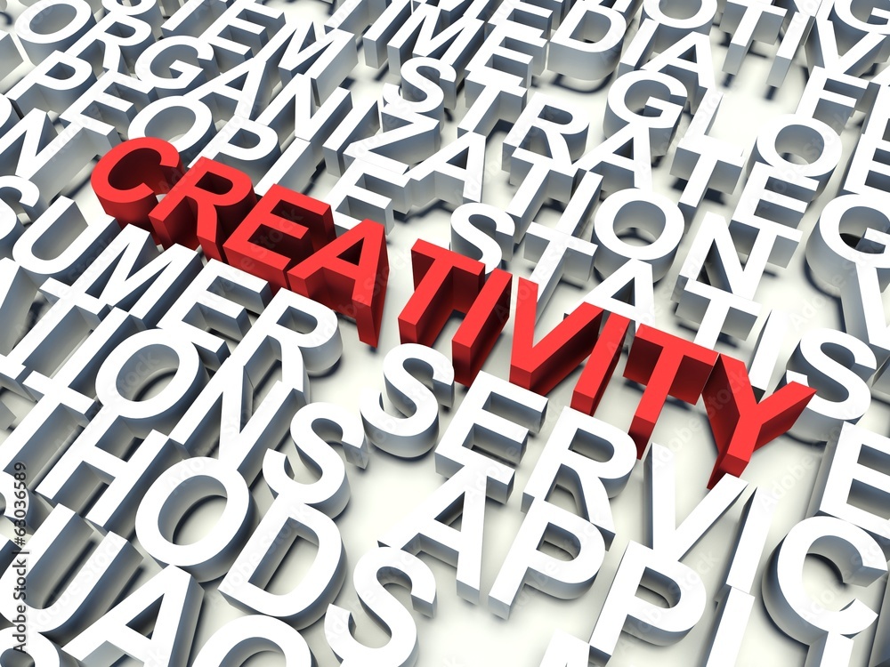 Word Creativity in red. Keyword concept. Word Creativity in red. Keyword concept.