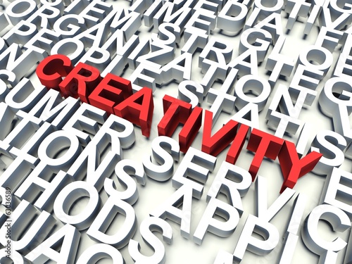 Word Creativity in red. Keyword concept.