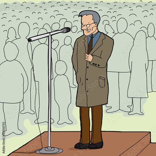 Man Speaking to Crowd